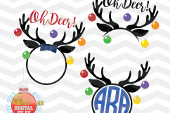 Reindeer SVG - Christmas reindeer SVG -Reindeer Monogram Svg Product Image 1