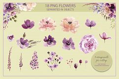 Violet Watercolor floral set Product Image 2