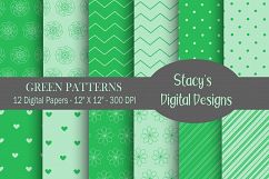 Green Patterns - 12 Digital Papers Product Image 1