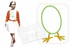 Easter Egg Applique Machine Embroidery Design 4 Sizes Product Image 1