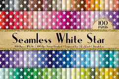 100 Seamless White Star Pattern Digital Papers 12 x 12 inch Product Image 1