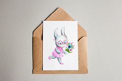 Sunny Bunny - Watercolor Clip Art Set Product Image 7
