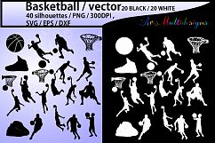 basketball svg / basketball silhouette / basketball players silhouette / HQ / baseketball SVG file / vector basketball / Eps / Dxf / Png Product Image 1