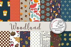 Forest Animals Digital Papers, Wood paper, Autumn paper Product Image 1