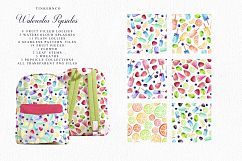 Summer Watercolor Popsicle Graphics Set and Patterns Product Image 2