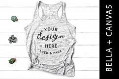 White Marble Bella Canvas 8800 Tank Top Mockup Flowy Scoop Product Image 1