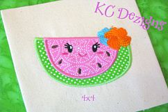 Baby Watermelon With Flowers Machine Applique Embroidery Product Image 3