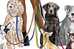 Fashion illustration - Girl with Dogs - Dark Skin Product Image 3