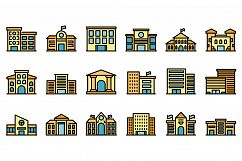 Campus icons set vector flat Product Image 1