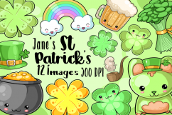 Kawaii St. Patrick&#039;s Day Clipart Product Image 1