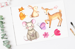 Woodland Friends Watercolor Clip Art Set Product Image 3