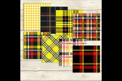 24 Seamless Red, Black, Yellow Plaid Digital Papers, Tartan Product Image 3