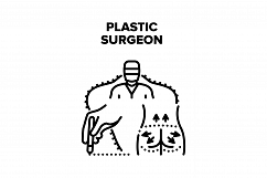 Plastic Surgeon Vector Black Illustration Product Image 1