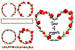 Poppy flowers watercolor set. Product Image 9