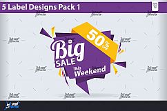 5 Big Sale Label Design Pack Vector Product Image 5