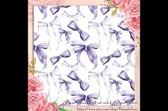 100 Seamless Watercolor Princess Bow Digital Papers Product Image 2