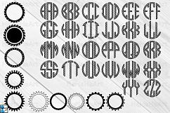 Circle Monogram Alphabet Strips - Clip art Cutting Files 42c Product Image 1