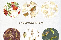 Golden Autumn clipart, Thanksgiving floral clip art Product Image 6