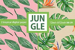 Tropical leaves branches Watercolor Product Image 2