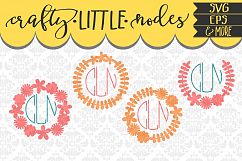 Flowers Daisy Dandelion Frame Monogram Spring Summer SVG DXF Ai Eps PNG Vector Instant Download Commercial cut file Cricut Silhouette Product Image 1