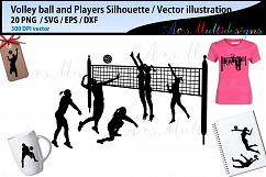 Volley ball , volley ball silhouette, volley ball svg Product Image 3