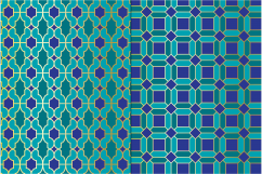 Blue &amp; Gold Moroccan Tile Patterns Product Image 5
