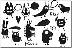 Watercolor monsters Alphabet Product Image 6