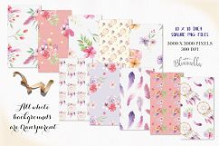 Dreamcatcher Flowers Patterns Digital Papers Purple Wedding Floral Product Image 3