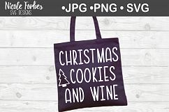 Christmas Cookies &amp; Wine SVG Cut File Product Image 2