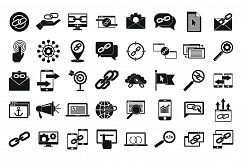 Backlink strategy icons set, simple style Product Image 1