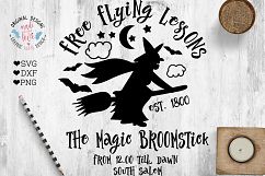 Free Flying Lessons Halloween Cut File SVG, DXF, PNG Product Image 1