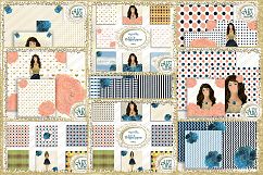 Fashion Girl with roses Clipart design in blue - Huge ! Product Image 3