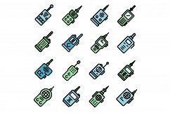 Walkie talkie icons set vector flat Product Image 1