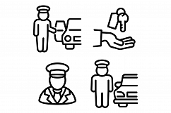 Valet icons set, outline style Product Image 1