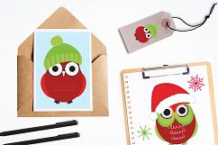 Christmas Owls graphics and illustrations Product Image 4