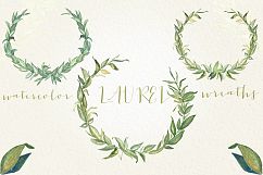 Laurel foliage wreaths. Watercolor. Product Image 4