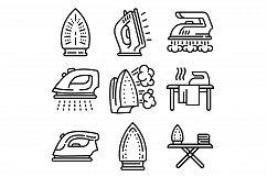 Smoothing-iron icons set, isometric style Product Image 1