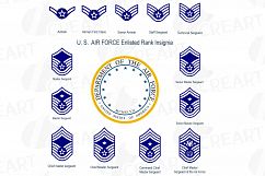 US Air Force enlisted rank insignia collection, US AF vector Product Image 1