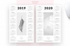 Minimalist One Page Wall Calendar 2019-2020 Product Image 3