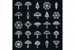 Umbrella icons set vector neon Product Image 1