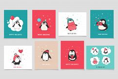 Cute penguin icons, Christmas cards Product Image 4