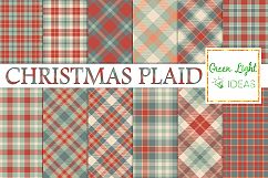 Christmas Plaid Digital Papers, Tartan Christmas Backgrounds Product Image 1