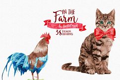 Farm Animals Watercolor Illustrations &amp; Patterns Product Image 3