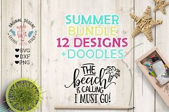 Summer SVG Summer Quotes Summer Cut Files Bundle and Doodles Product Image 1