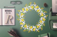 Daffodils  – spring alphabet and wreath Product Image 2
