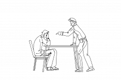 Policeman Interrogation Criminal Prisoner Flat Vector Product Image 1