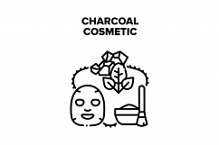 Charcoal Cosmetic Skincare Vector Black Illustration Product Image 1