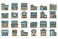 Cottage icons vector flat Product Image 1