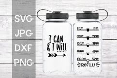 I can and I will, water tracker, svg Product Image 1