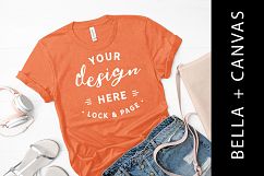 Coral Bella Canvas 3001 T Shirt Mockup Ladies Apparel Product Image 1